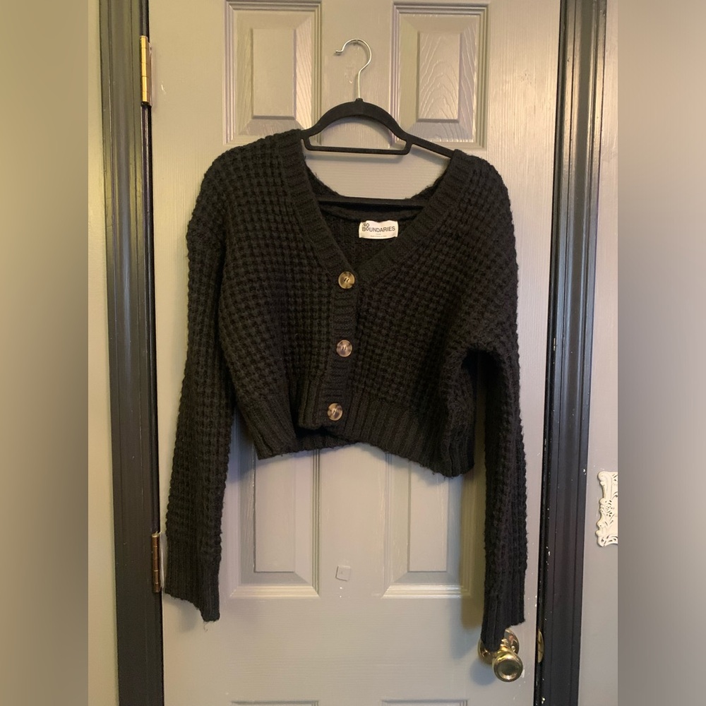 Black cropped cardigan